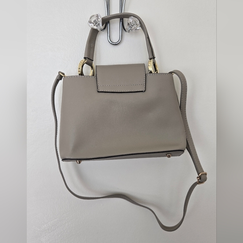 Vera Pelle Italy Leather Grey Hand Shoulder Bag EUC - Picture 5 of 7